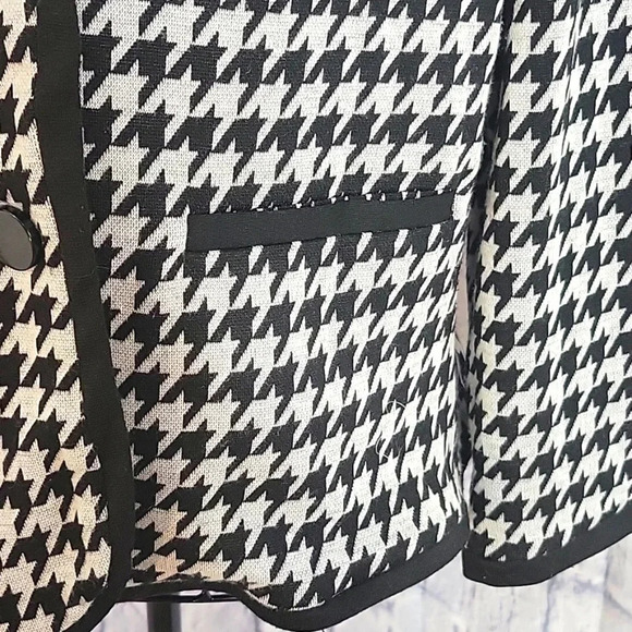 SANDRO STUDIO Black and White Houndstooth Jacket Medium - Picture 3 of 6
